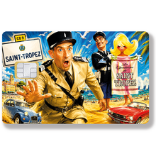 Charger l'image dans la galerie, Le gendarme de saint Tropez, hommage à Louis de Funes, serie limitée 50 ex. - sticker pour carte bancaire
