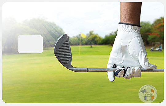 Golf - Sticker pour carte bancaire, disponible en deux formats.