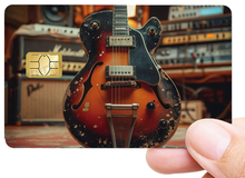 Load image into Gallery viewer, La guitare, Sticker pour carte bancaire, format US
