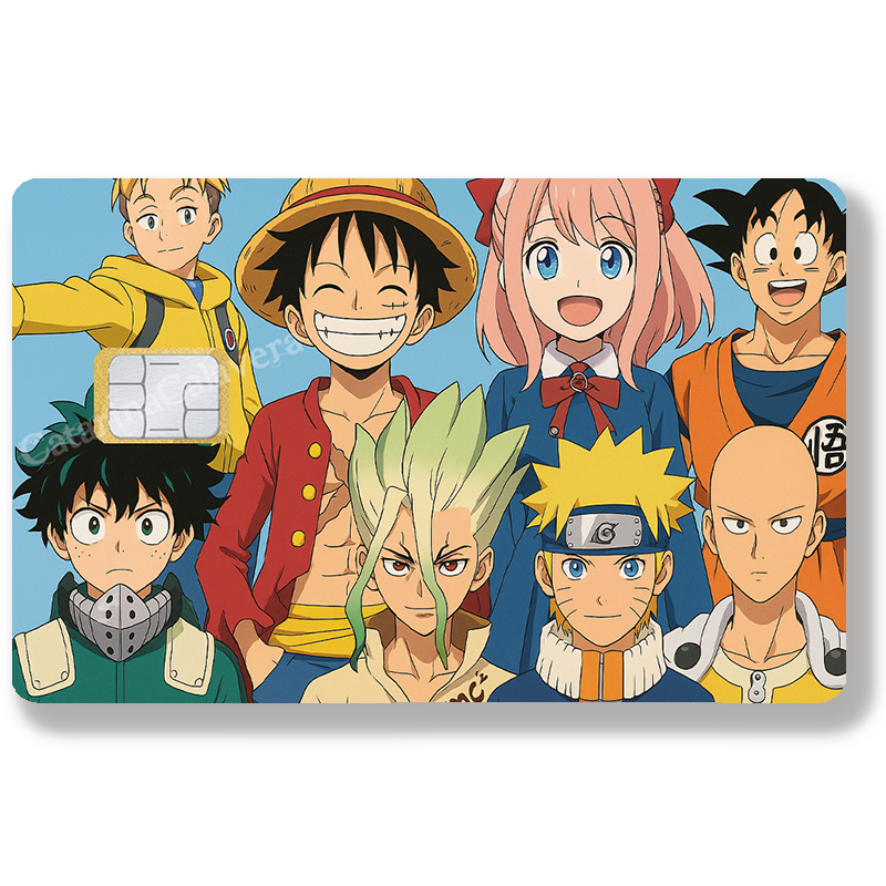 Mes héros manga, Sticker pour carte bancaire, format US