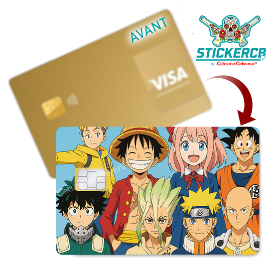 Mes héros manga, Sticker pour carte bancaire, format US