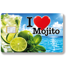 Charger l'image dans la galerie, I love MOJITO – Sticker pour carte bancaire, disponible en deux formats.
