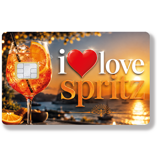 I love Spritz - Sticker pour carte bancaire, Format US