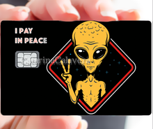 Load the image in the gallery, I Pay in peace - sticker for bank card, US format