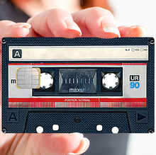 Load image into Gallery viewer, Cassette audio, K7- Sticker pour carte bancaire, 2 formats de carte bancaire disponibles
