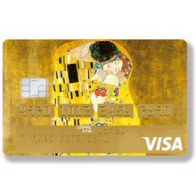 Load image into Gallery viewer, Le baiser de Gustav Klimt - Sticker pour carte bancaire, disponible en deux formats.

