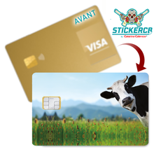 Charger l'image dans la galerie, La Vache - sticker pour carte bancaire, 2 formats de carte bancaire disponibles
