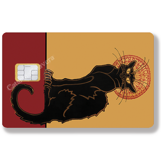 Le chat noir - sticker pour carte bancaire,Format US