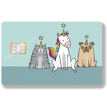 Charger l'image dans la galerie, Les licornes existent ! - sticker pour carte bancaire, 2 formats de carte bancaire disponibles
