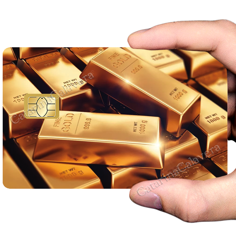 Lingot d'or - Sticker pour carte bancaire, format US