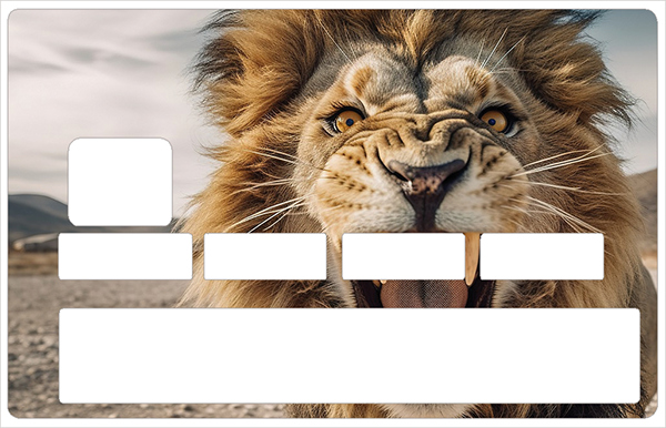 Lion - sticker pour carte bancaire, 2 formats de carte bancaire disponibles