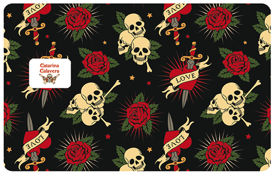 Love Tatoo - Sticker pour carte bancaire, disponible en deux formats.