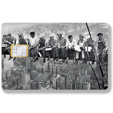 Load image into Gallery viewer, Lunch Atop a Skyscraper - Rockefeller Center - Bank card sticker, available in two sizes.
