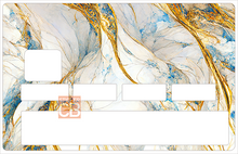 Bild in die Galerie hochladen, blauer und goldener Marmor – Kreditkartenaufkleber