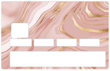Bild in die Galerie hochladen, rosa und goldener Marmor – Kreditkartenaufkleber