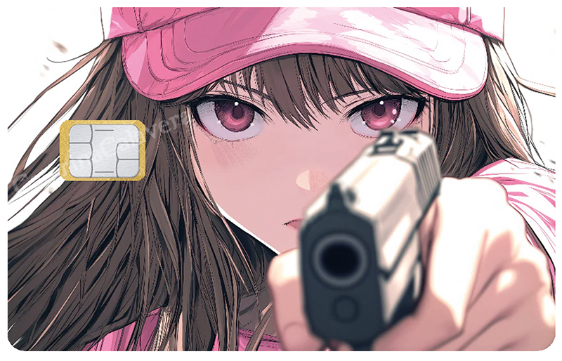 Manga Girl, Sticker pour carte bancaire, format US
