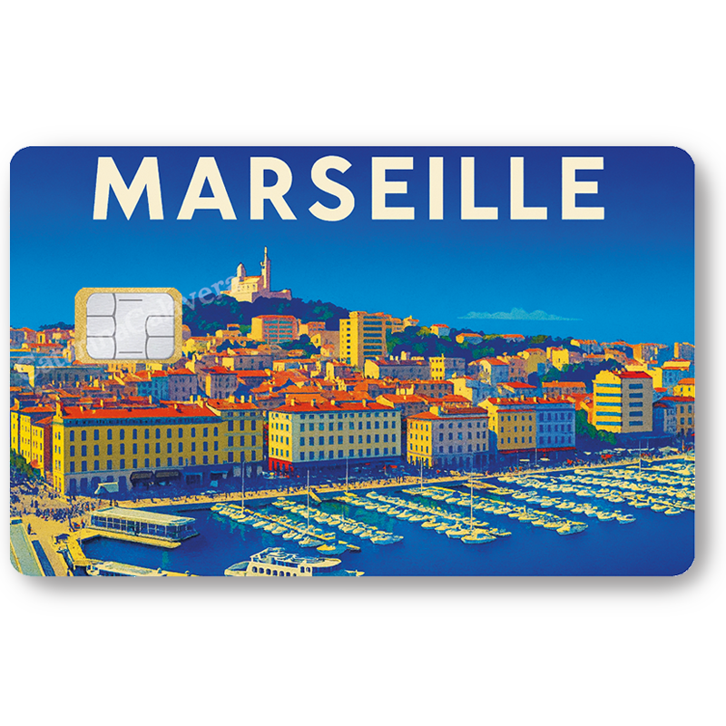 Marseille, Sticker pour carte bancaire, format US