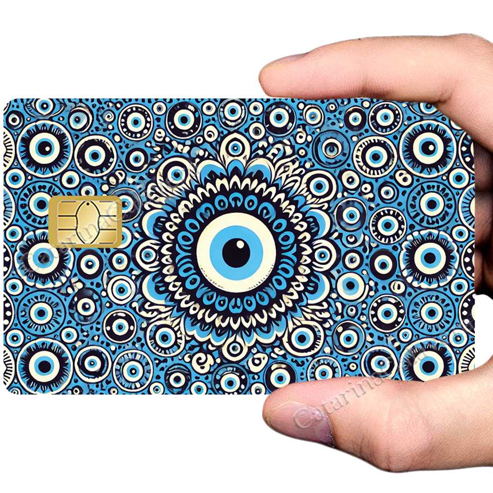 Nazar boncuğu - Sticker pour carte bancaire, format US