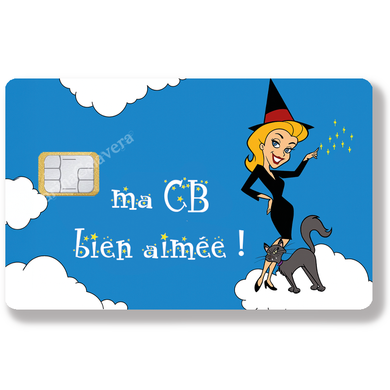 Sticker Carte Bancaire Blague drôle de stock bleu