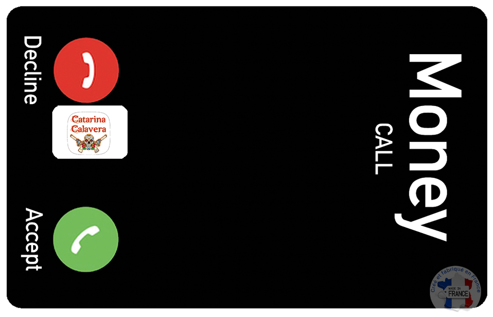 Call Money, Sticker pour carte bancaire, format US