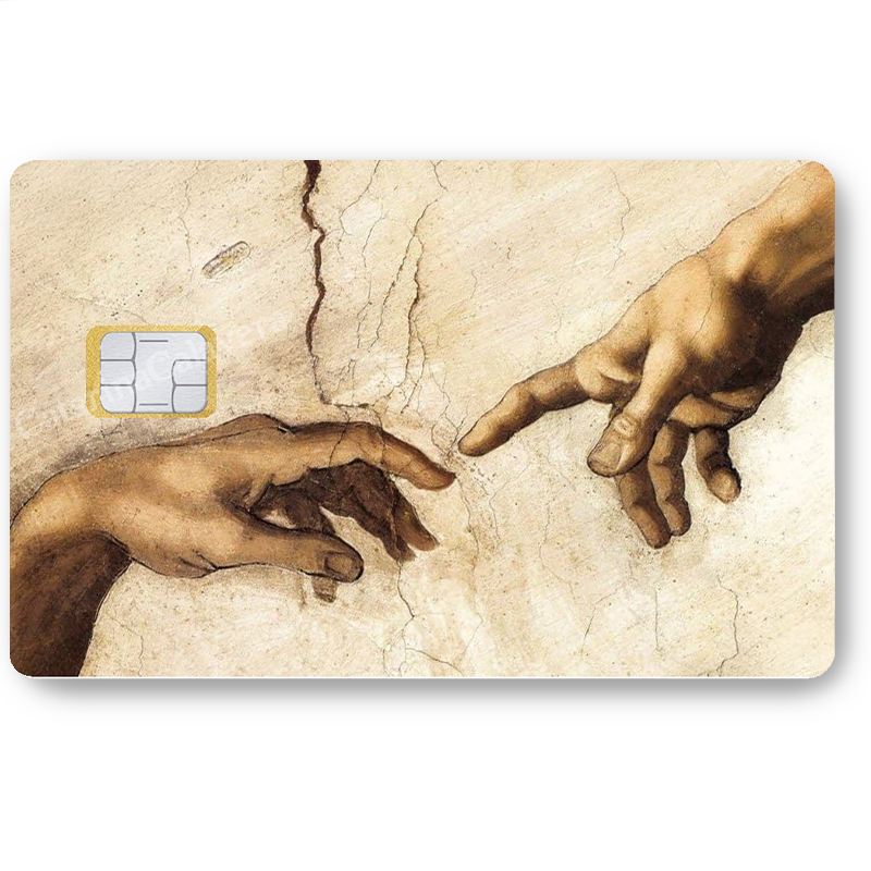 La Création d'Adam - sticker pour carte bancaire, format US