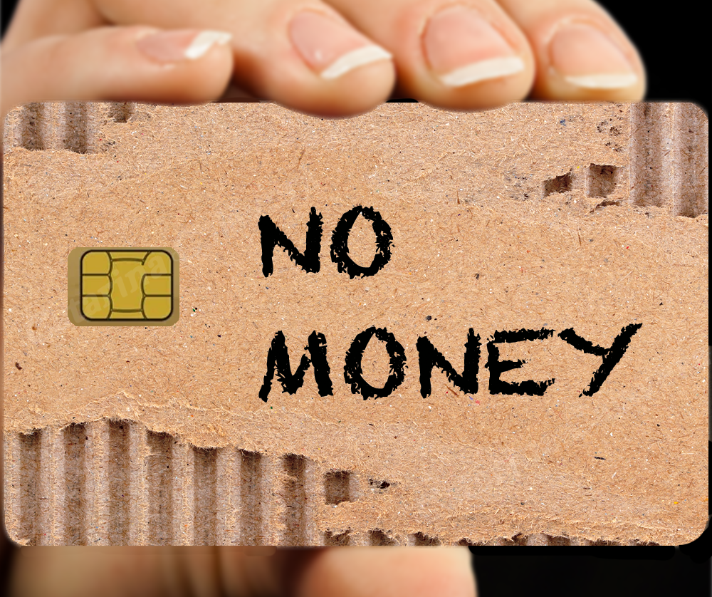 No Money, Sticker pour carte bancaire, format US
