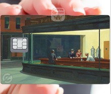 Charger l&#39;image dans la galerie, Nighthawks by Edward Hopper, Sticker pour carte bancaire, format US
