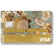 Load image into Gallery viewer, Oiseau d'or - Sticker pour carte bancaire, disponible en deux formats.
