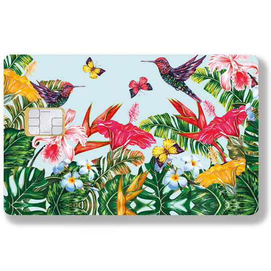 Birds of Paradise - Credit Card Sticker, available in two sizes.