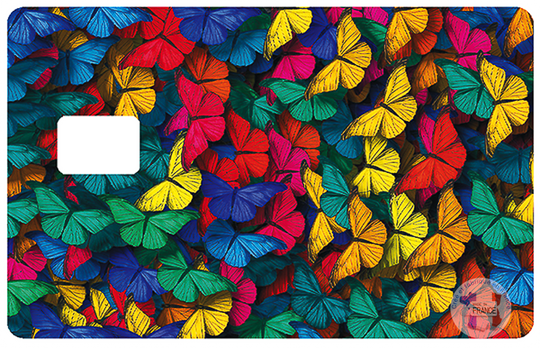 Les papillons - Sticker pour carte bancaire, disponible en deux formats.