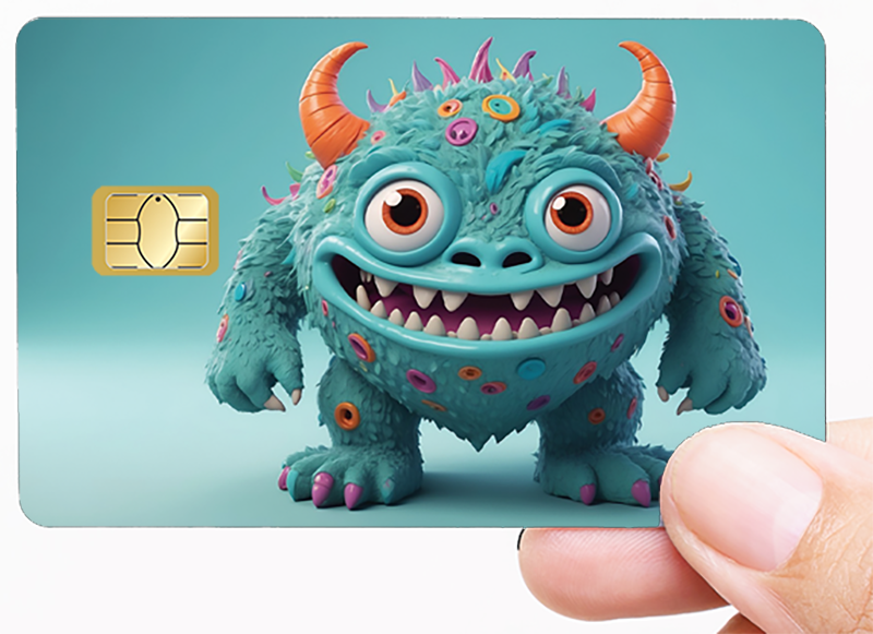 Petit Demon - Sticker pour carte bancaire, format US