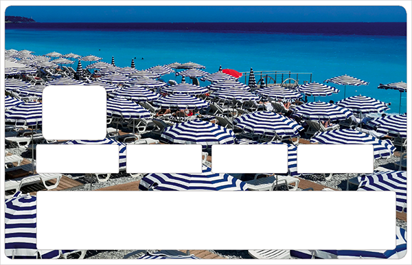 Les plages de Nice - sticker pour carte bancaire, 2 formats de carte bancaire disponibles