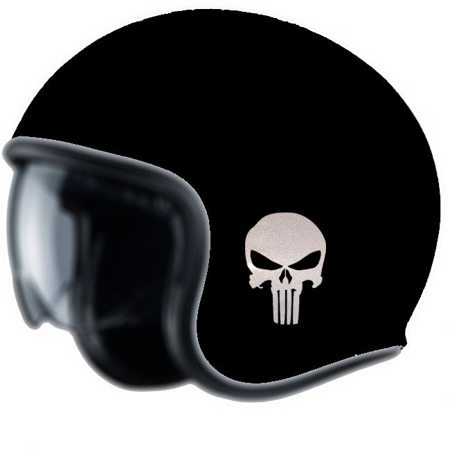 2 Stickers, Skull, Rétro-Réfléchissants pour Casques, Moto, vélo, trottinette