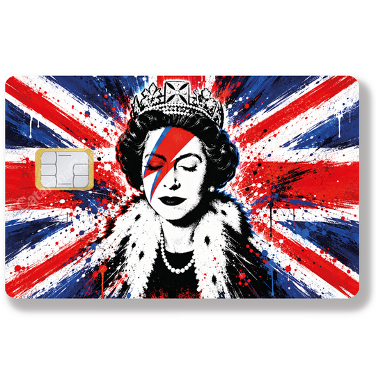 Queen Rock - Sticker pour carte bancaire, disponible en deux formats.