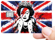 Load image into Gallery viewer, Queen Elizabeth Vs Bowie in England - Credit card sticker, available in two sizes.
