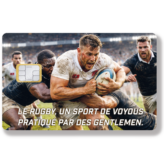 Rugby, ce sport de voyous, Sticker pour carte bancaire, format US