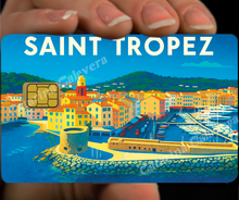 Charger l&#39;image dans la galerie, Saint Tropez, Sticker pour carte bancaire, format US
