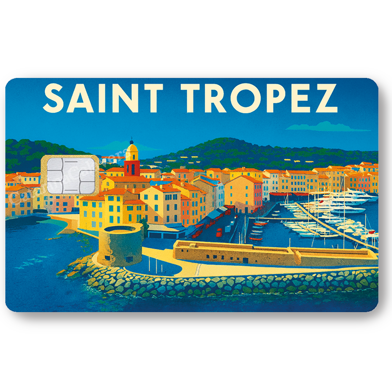 Saint Tropez, Sticker pour carte bancaire, format US