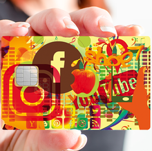 Bild in Galerie laden, Soziales Netzwerk – Bankkartenaufkleber, 2 Bankkartenformate verfügbar