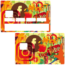 Load image into Gallery viewer, Social Network - sticker pour carte bancaire, 2 formats de carte bancaire disponibles
