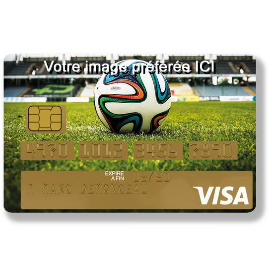 Sticker personnalisé pour carte bancaire avec votre image préférée pour CB, format Standard