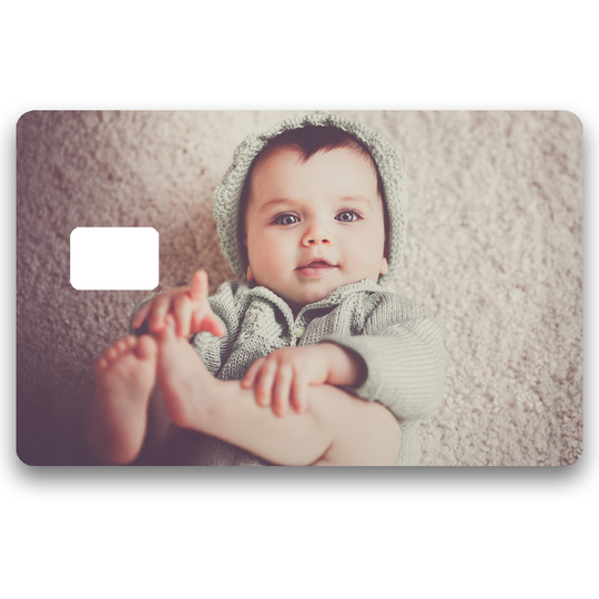 Sticker personnalisé pour carte bancaire, format US , avec votre image préférée