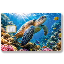 Charger l'image dans la galerie, Tortue Marine -Sticker pour carte bancaire, Format US
