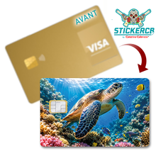 Charger l'image dans la galerie, Tortue Marine -Sticker pour carte bancaire, Format US
