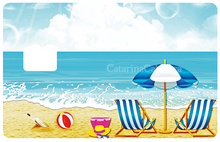 Charger l&#39;image dans la galerie, Transat sur la plage - sticker pour carte bancaire, format US
