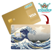 Load image into Gallery viewer, Bank card sticker, The Great Wave off Kanagawa from Hokusai
