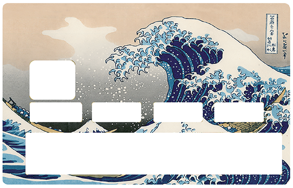 La Grande Vague de Kanagawa de Hokusai  - sticker pour carte bancaire, 2 formats de carte bancaire disponibles