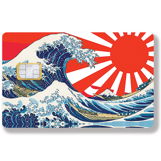 La grande vague du Japon - Sticker pour carte bancaire, disponible en deux formats.