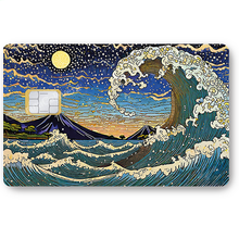 Charger l'image dans la galerie, La vague nocturne - sticker pour carte bancaire, format US
