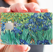 Load image into Gallery viewer, Les Iris de Van Gogh - sticker pour carte bancaire, 2 formats de carte bancaire disponibles
